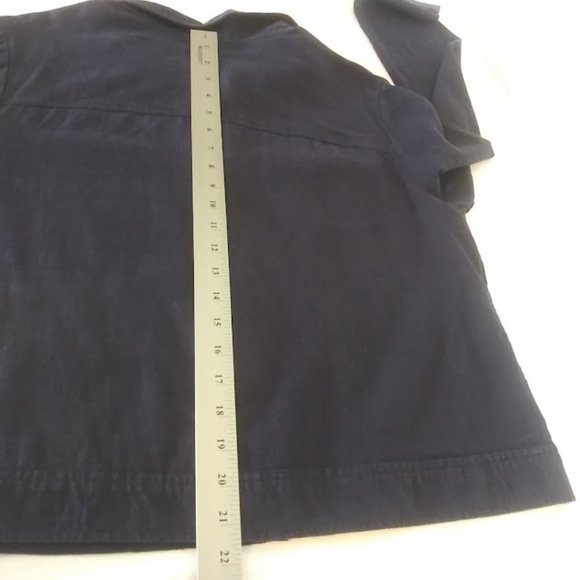 Naturals d&CO. women's size S navy blue long sleeve top - Picture 10 of 13